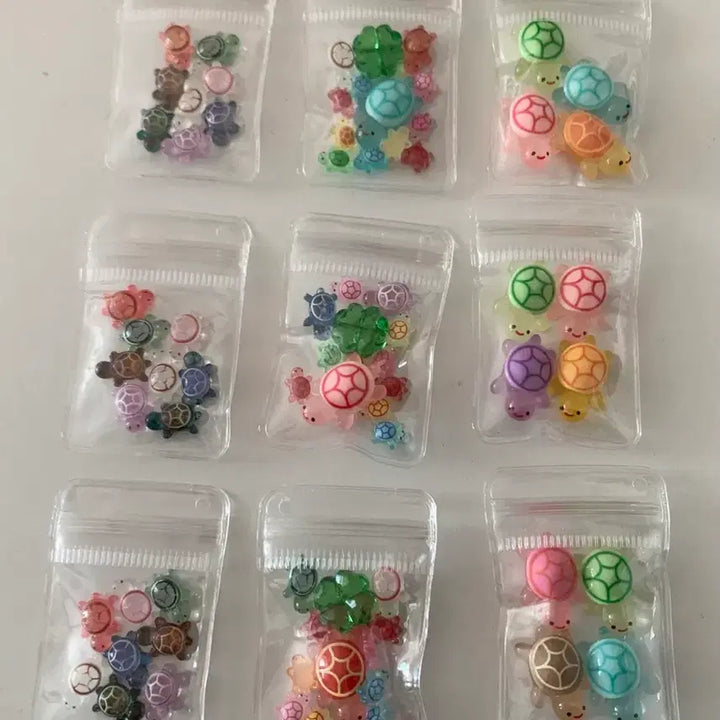 [BUNJANG] Lucky Turtle Charms with Zipper Bags (Set of 3) / 행운의 거북이 파츠 &amp; 지퍼백 세트 3개
