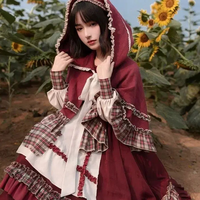 [BUNJANG] High Quality Red Hooded Cape Cosplay Rental / (보증금X.고퀄.동일 상품 최저가 빨간망토 졸업사진 할로윈 코스프레 대여