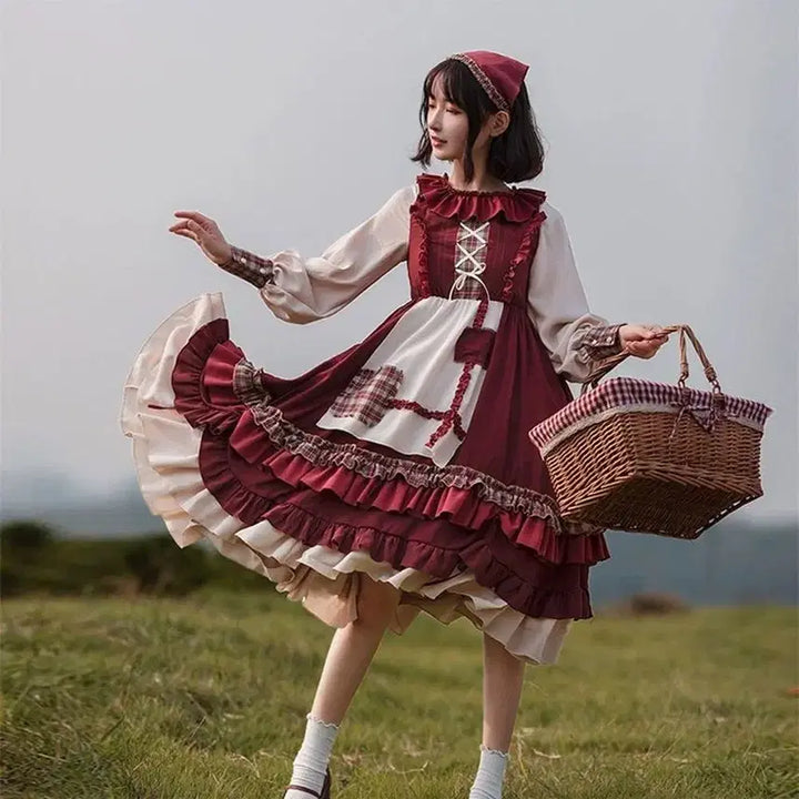 [BUNJANG] High Quality Red Hooded Cape Cosplay Rental / (보증금X.고퀄.동일 상품 최저가 빨간망토 졸업사진 할로윈 코스프레 대여