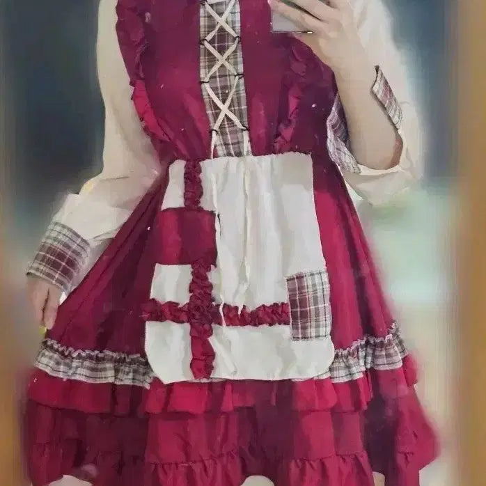 [BUNJANG] High Quality Red Hooded Cape Cosplay Rental / (보증금X.고퀄.동일 상품 최저가 빨간망토 졸업사진 할로윈 코스프레 대여