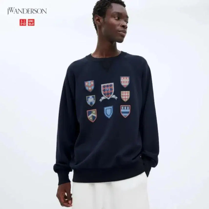 [BUNJANG] Uniqlo x JW Anderson Collaboration Sweatshirt Navy XL / 유니클로/ JW 앤더슨 맨투맨 스웻 스웨트셔츠 네이비/ XL