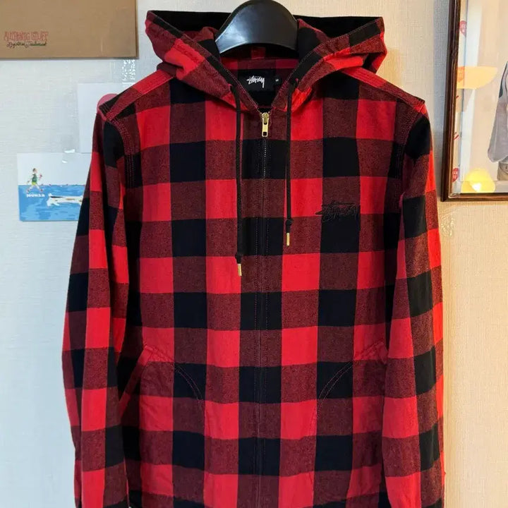 [BUNJANG] Stussy Buffalo Check Hooded Zip-Up Jacket (M) / [M]Stussy 스투시 버팔로 체크 후드 집업 자켓