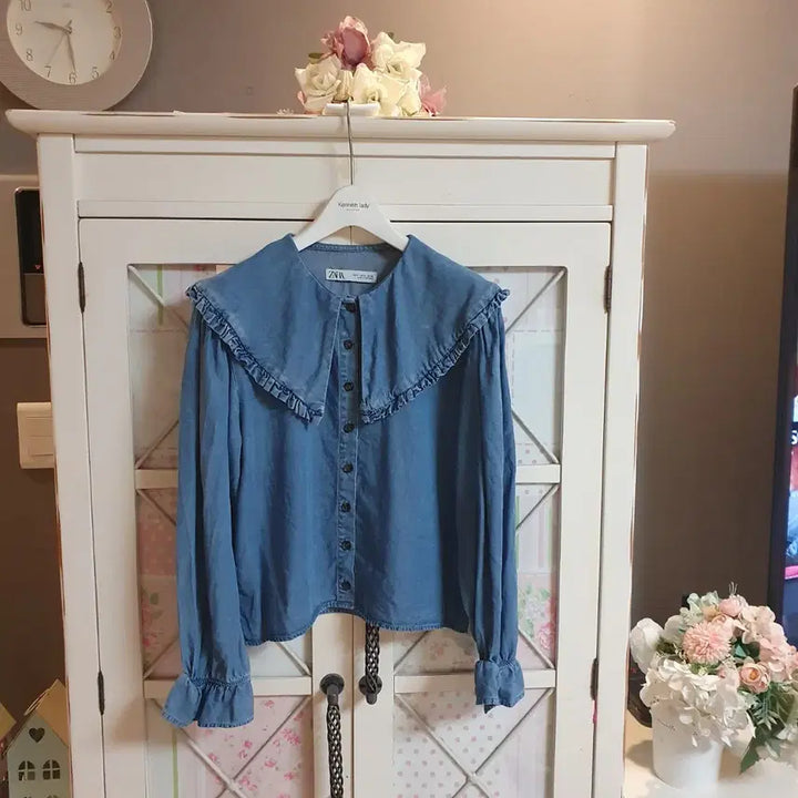 [BUNJANG] Zara Denim Blouse / 자라 데님,블라우스/55-날씬66