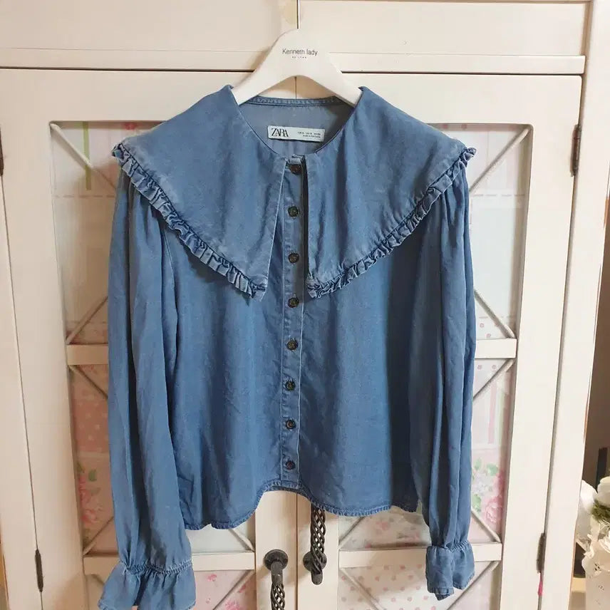 [BUNJANG] Zara Denim Blouse / 자라 데님,블라우스/55-날씬66