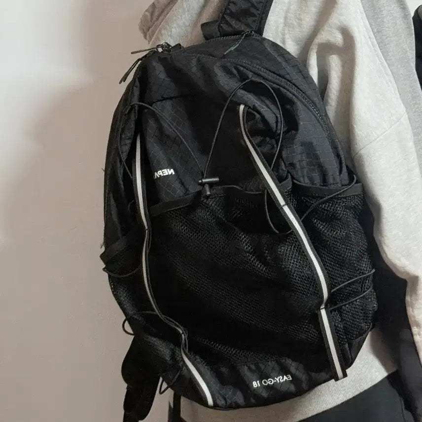 [BUNJANG] NEPA EASY-GO 18 Lightweight Backpack Black 18L / 네파 경량 EASY-GO 18 블랙 백팩  18L