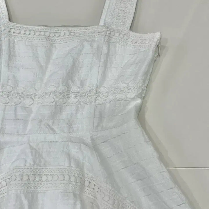 [BUNJANG] Vintage White Lace Crochet Mini Dress / 빈티지 화이트 레이스 크로셰 미니 원피스