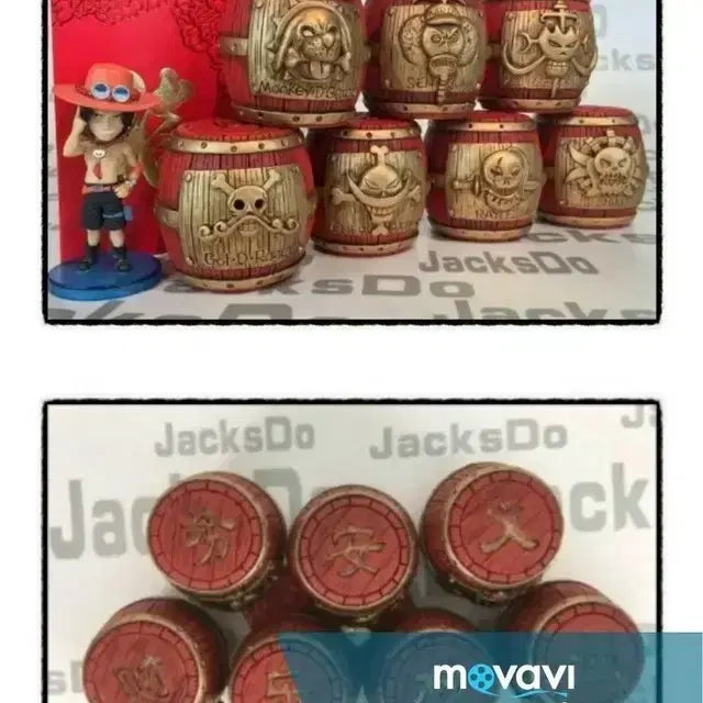 [BUNJANG] One Piece Pirate Flag Barrel Figure Set (7 Types) / 원피스 해적 깃발 술통  7종세트