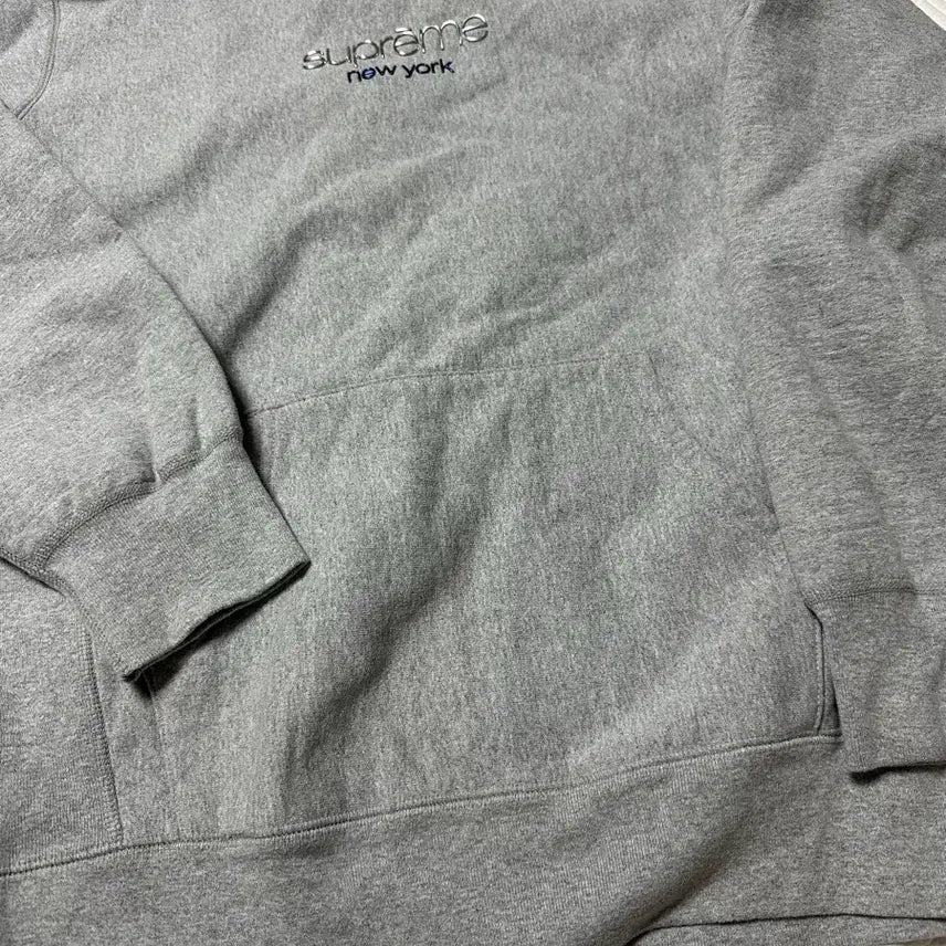 [SOLD OUT] 무배/16fw 슈프림 크롬 로고 후드 그레이 XL