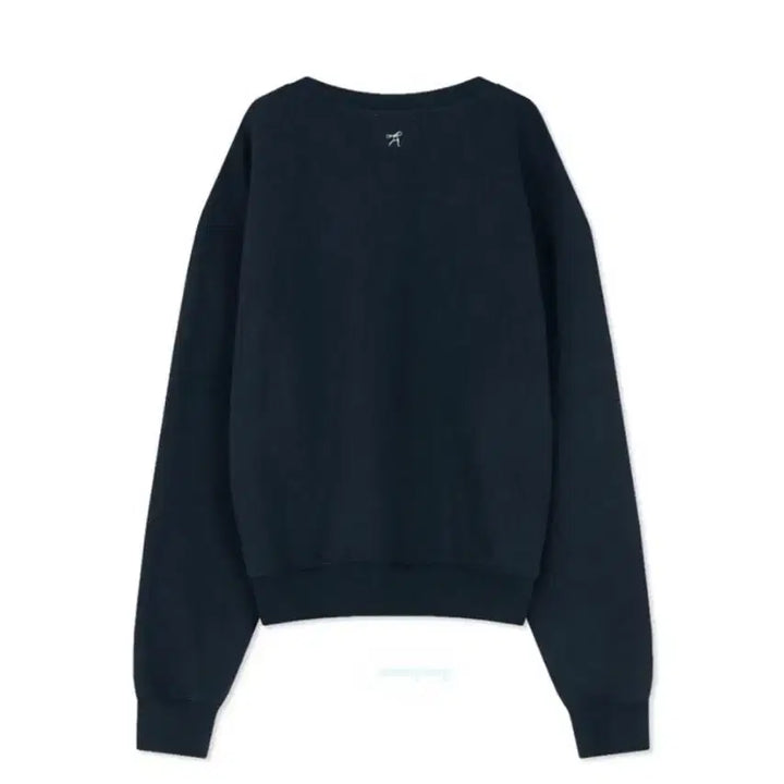 [BUNJANG] Avie mua V-neck Ribbon Crop Sweatshirt Navy / 아비에무아 브이넥 리본 크롭 스웻셔츠 2 네이비