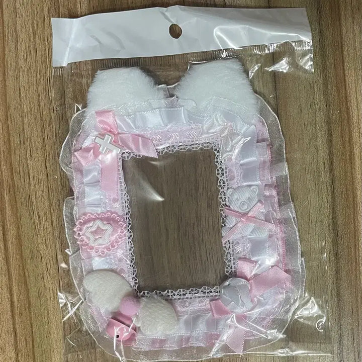 [BUNJANG] Handmade Ribbon Lace Angel Wing Photocard Holder Toploader Pink / 리본 레이스 탑꾸 포카홀더 탑로더 별 수제 핑크 분홍 날개 천사