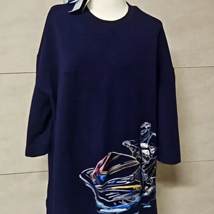 [BUNJANG] SIEG Dark Purple Embroidered Stitch Sweatshirt (Big Size) / (텍 붙은) SIEG 다크 퍼플 자수 스티치 맨투맨 (빅사이즈)