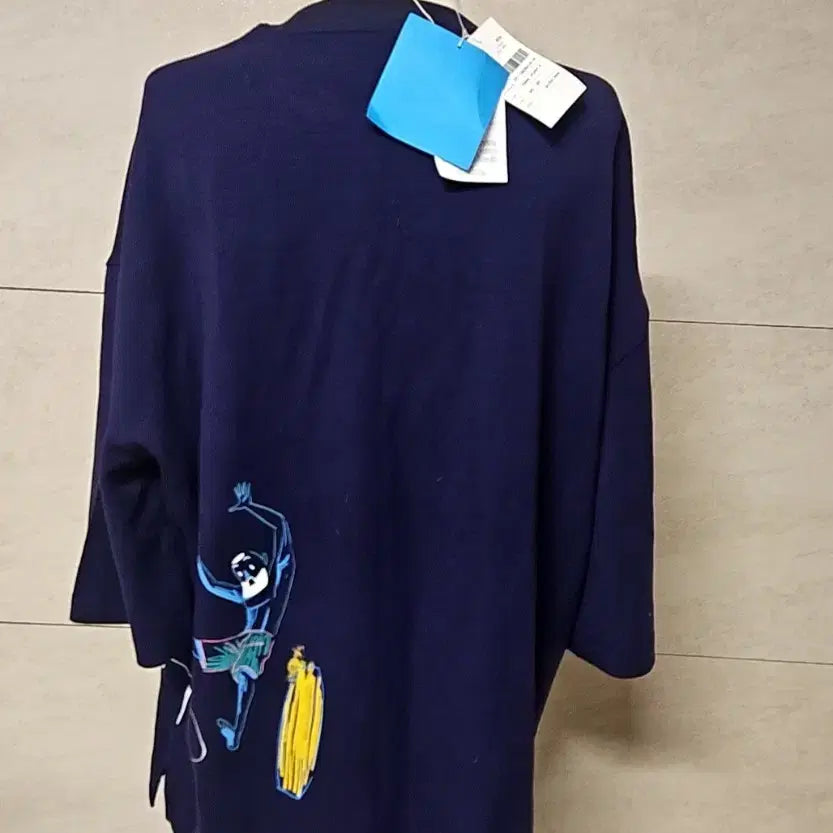 [BUNJANG] SIEG Dark Purple Embroidered Stitch Sweatshirt (Big Size) / (텍 붙은) SIEG 다크 퍼플 자수 스티치 맨투맨 (빅사이즈)