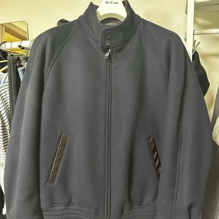 [BUNJANG] Artifects Herringbone Blouson M / (M) 아트이프액츠 넥레더 헤링본 블루종