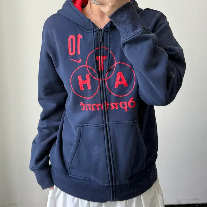 [BUNJANG] Nike Navy Hooded Zip-Up Jacket / [L] 나이키 네이비 후드집업