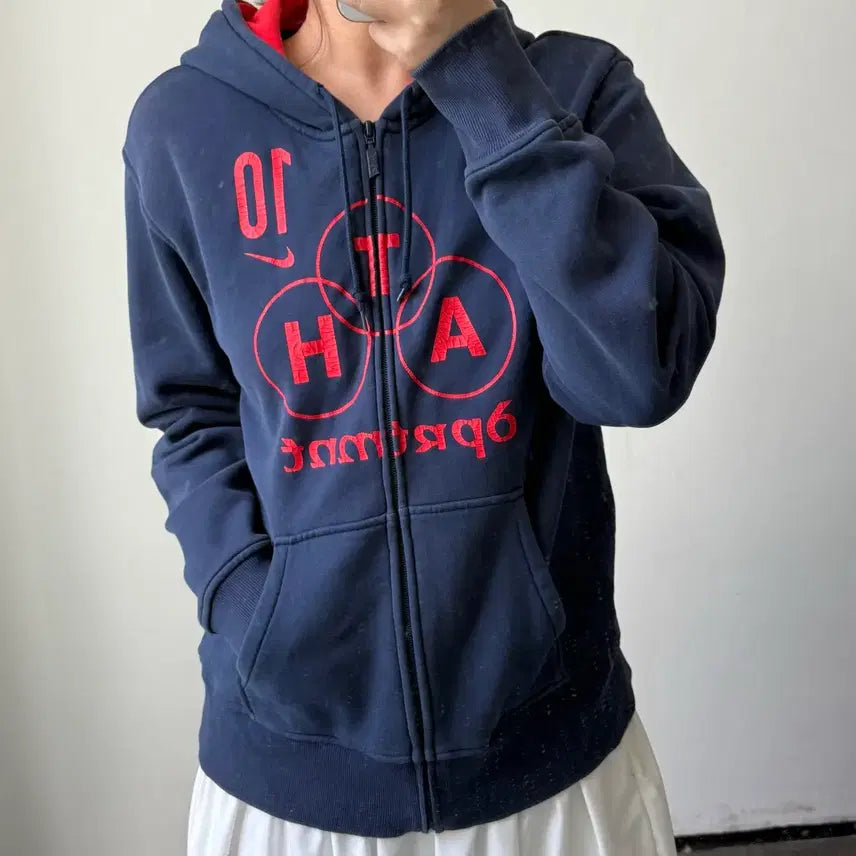 [BUNJANG] Nike Navy Hooded Zip-Up Jacket / [L] 나이키 네이비 후드집업