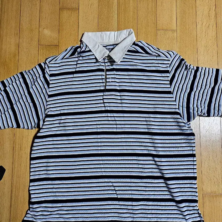 [BUNJANG] Baluto Oversized Rugby T-shirt (Blue Stripe) Size 1 / 발루트 럭비 티셔츠 1사이즈