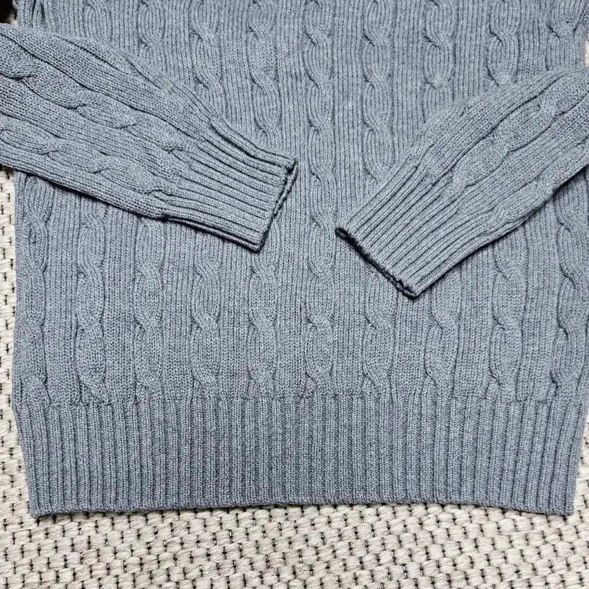 [BUNJANG] Polo Ralph Lauren Cable Knit Sweater - Grey / (정품 폴로 랄프로렌) 케이블 니트 그레이 꽈배기 니트