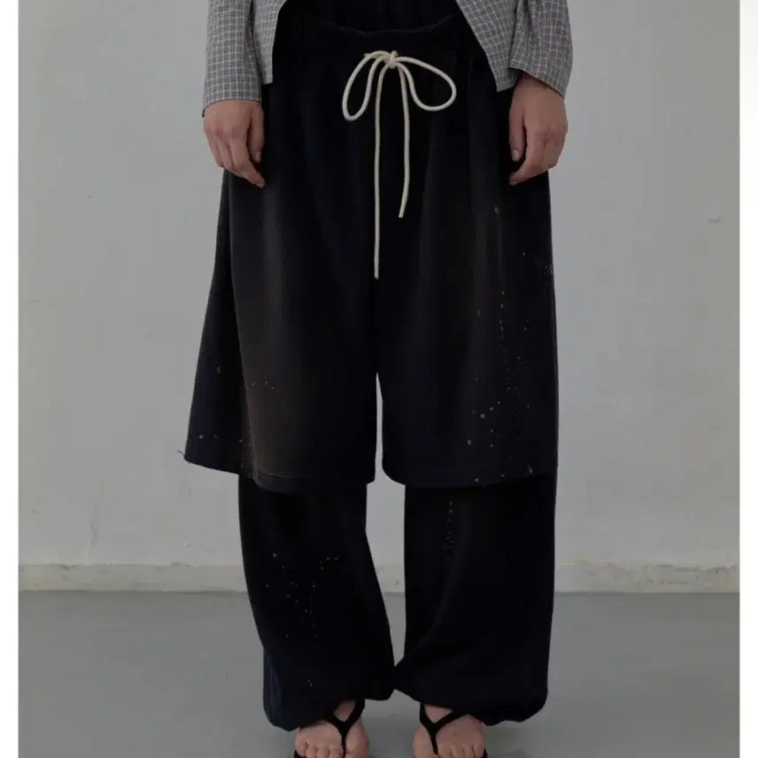 [BUNJANG] LCDC Layered Detail Jersey Pants (Navy) / LCDC 레이어드 디테일 저지 팬츠