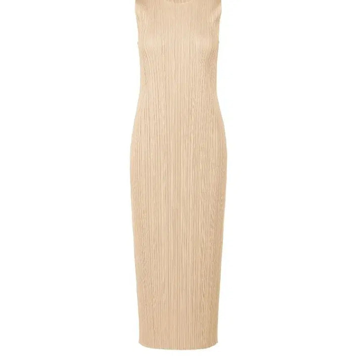 [BUNJANG] Issey Miyake Pleats Please May Monthly Dress Sand Beige Size 2 / 이세이미야케 플리츠플리즈 원피스 5월 먼슬리 원피스 샌드베이지 2사이즈