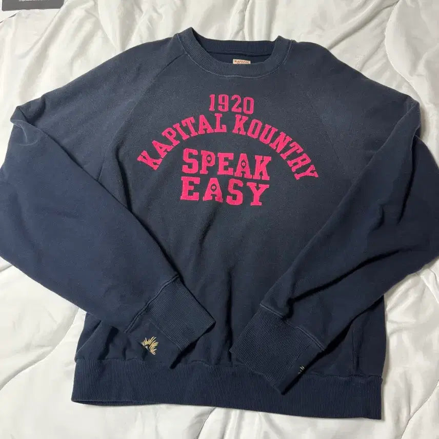 [BUNJANG] Capital Raglan Crewneck Fleece Sweatshirt Speakeasy College / (5)캐피탈 래글런 크루넥 플리스 스웨트셔츠 스피크이지 컬리지