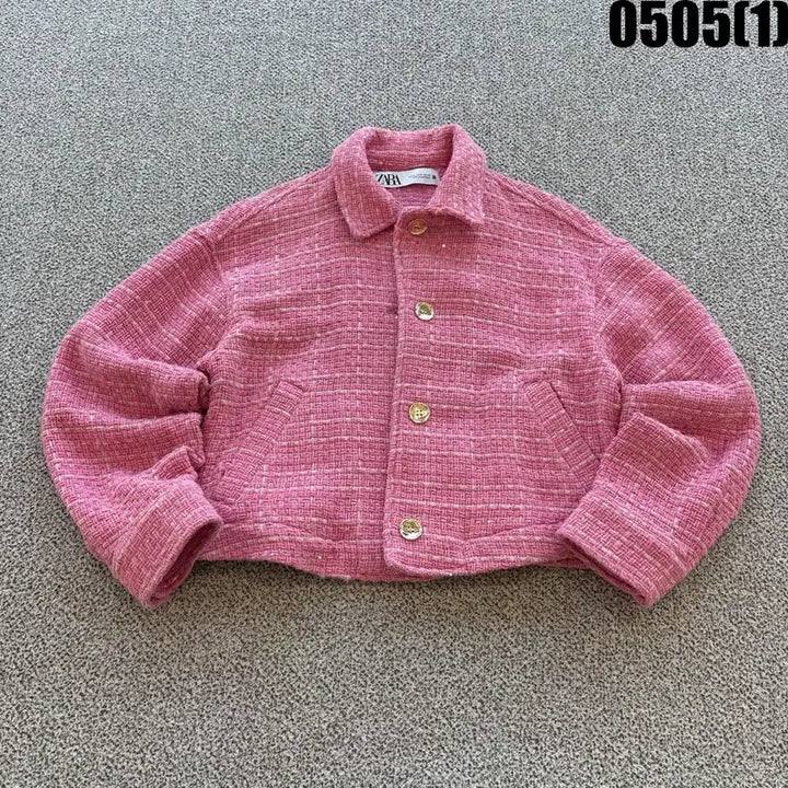 [SOLD OUT] 자라 핑크 트위드 크롭 자켓 M