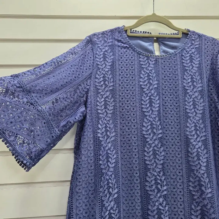 [BUNJANG] Navy Lace Three-Quarter Sleeve Blouse / 연네이비 레이스 칠부소매 블라우스/보물찾기천사