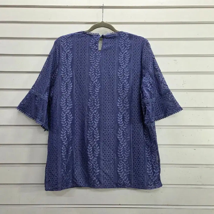 [BUNJANG] Navy Lace Three-Quarter Sleeve Blouse / 연네이비 레이스 칠부소매 블라우스/보물찾기천사