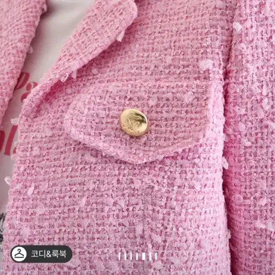 [BUNJANG] MINE Boucle Crop Jacket Pink / MINE 부클레 크롭 자켓 핑크