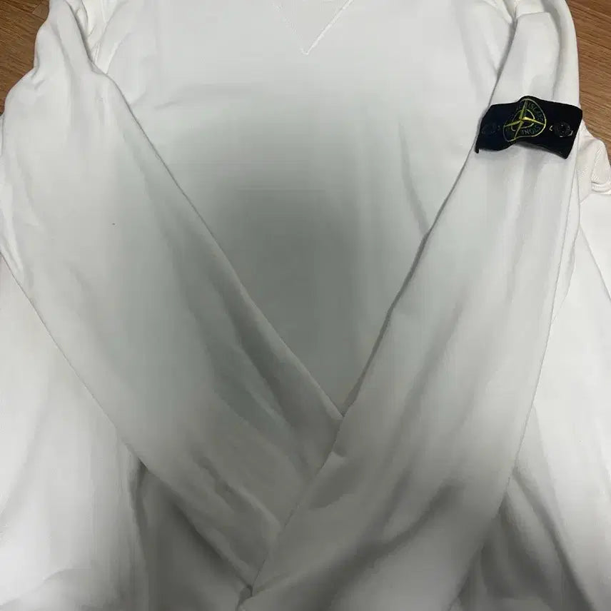 [BUNJANG] Stone Island White Sweatshirt T-shirt / 스톤아일랜드 화이트 맨투맨 티셔츠