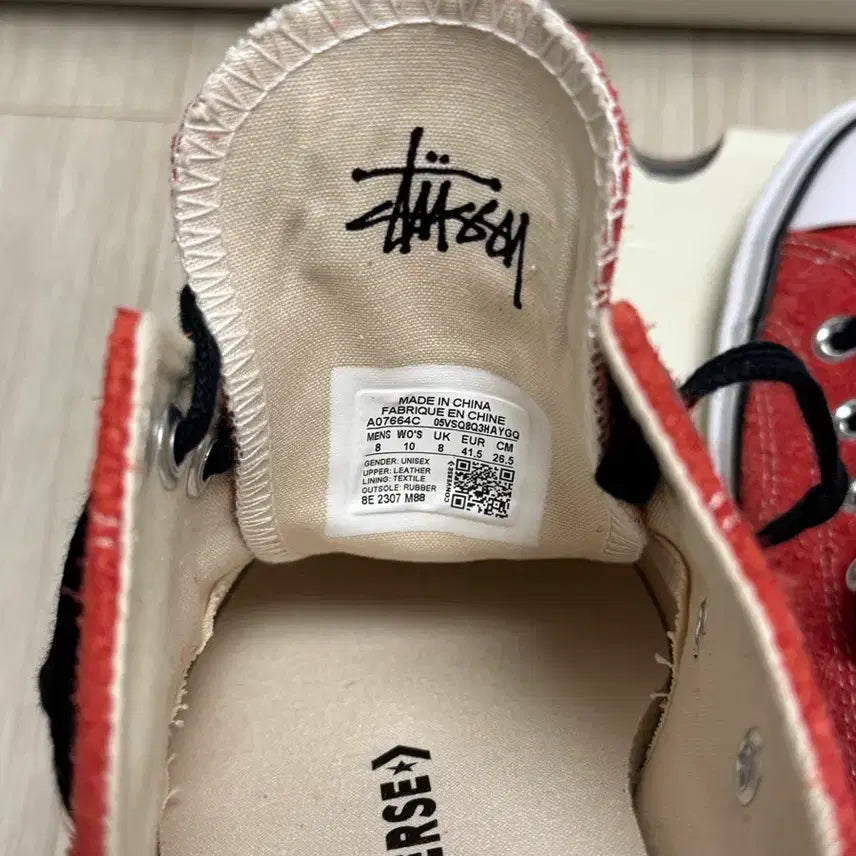 [BUNJANG] Converse x Stussy Chuck 70 Low Poppy Red / [265 새제품]컨버스 스투시 척 70 로우 포피 레드