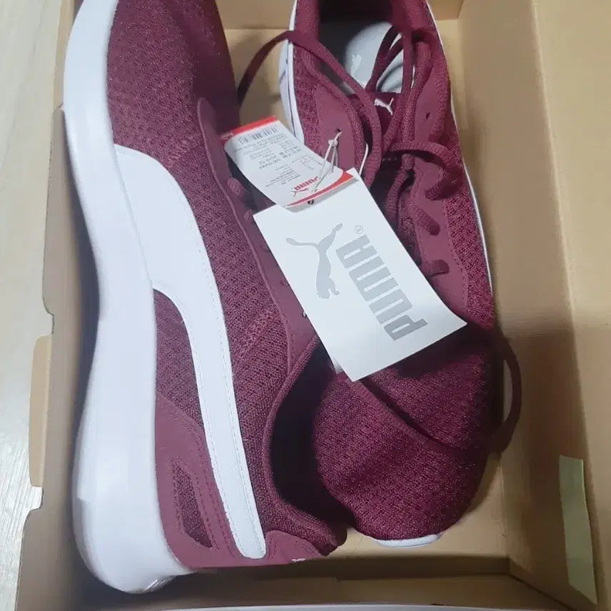 [BUNJANG] Puma Burgundy Softfoam+ Sneakers / 푸마 운동화 버건디 새상품