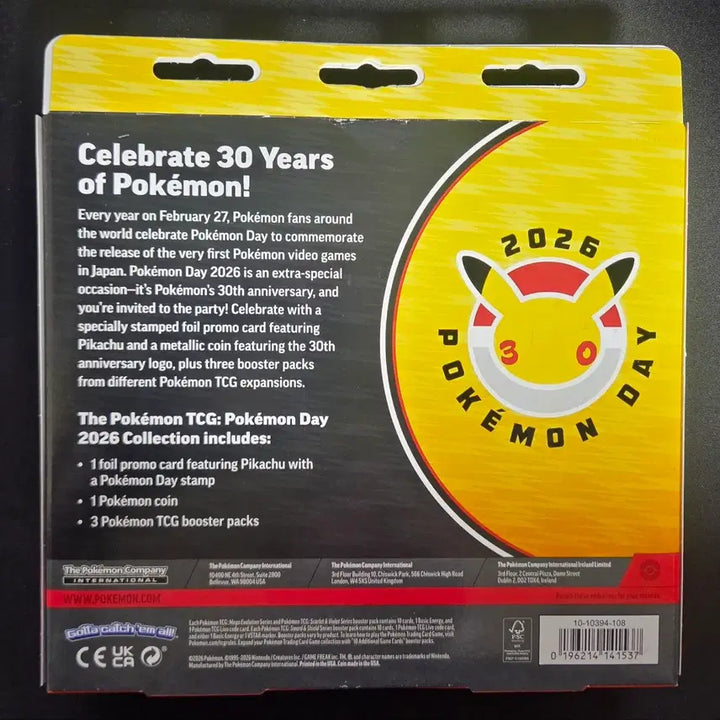 [BUNJANG] North America Pokemon Card 30th Anniversary 2026 Pokemon Day Collection Box (Sealed) / 북미 포켓몬카드 30주년 2026 포켓몬데이 컬렉션 박스 미개봉