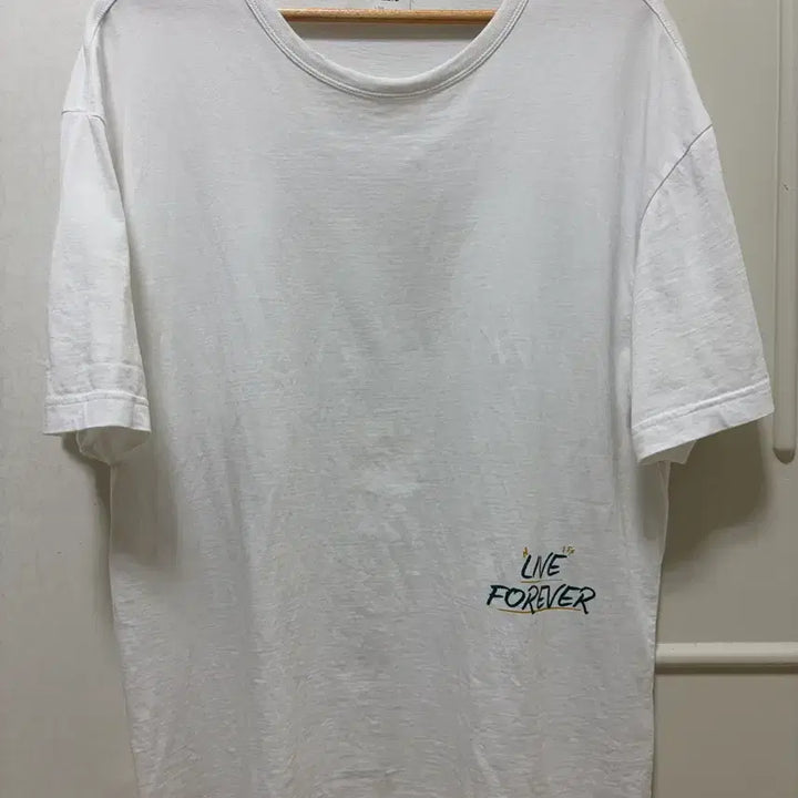 [BUNJANG] Hazzys His Live Forever White Short-Sleeve T-Shirt (L) / 헤지스 His Live Forever 흰색 반팔 티셔츠 L사이즈