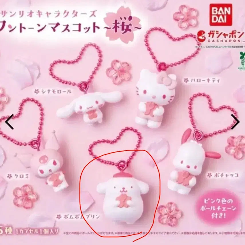 [BUNJANG] Sanrio Cherry Blossom Mascot Gacha Pompompurin / 산리오 벚꽃 마스코트 가챠