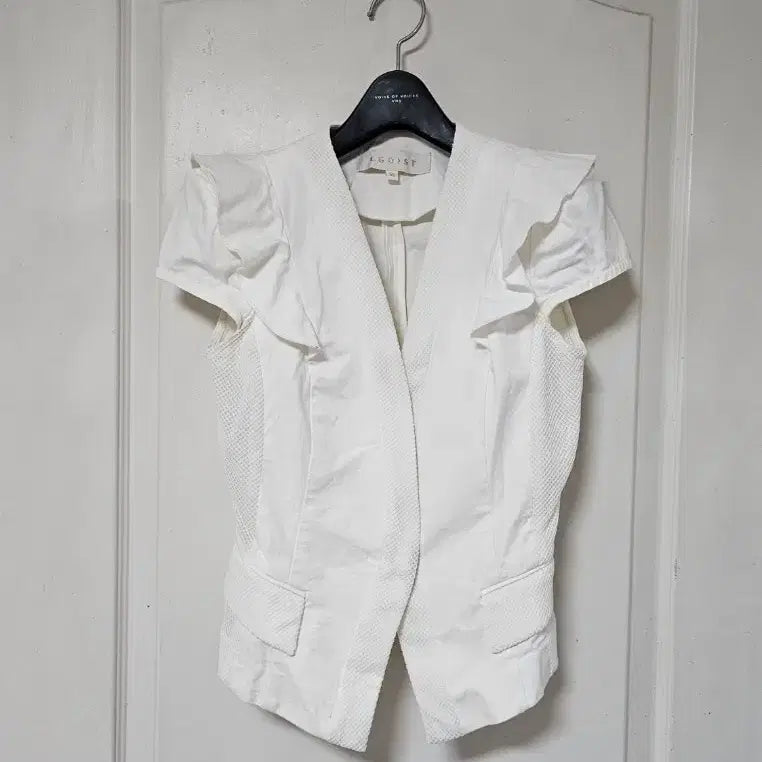 [BUNJANG] Egoist White Short Sleeve Jacket (Size 55) / 에고이스트 화이트 반팔 자켓(55)