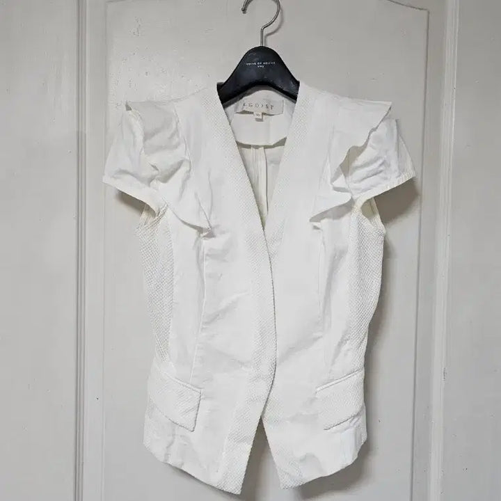 [BUNJANG] Egoist White Short Sleeve Jacket (Size 55) / 에고이스트 화이트 반팔 자켓(55)