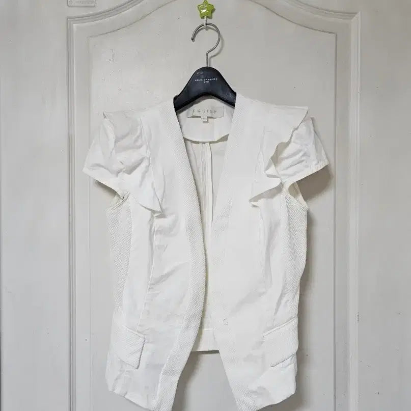 [BUNJANG] Egoist White Short Sleeve Jacket (Size 55) / 에고이스트 화이트 반팔 자켓(55)
