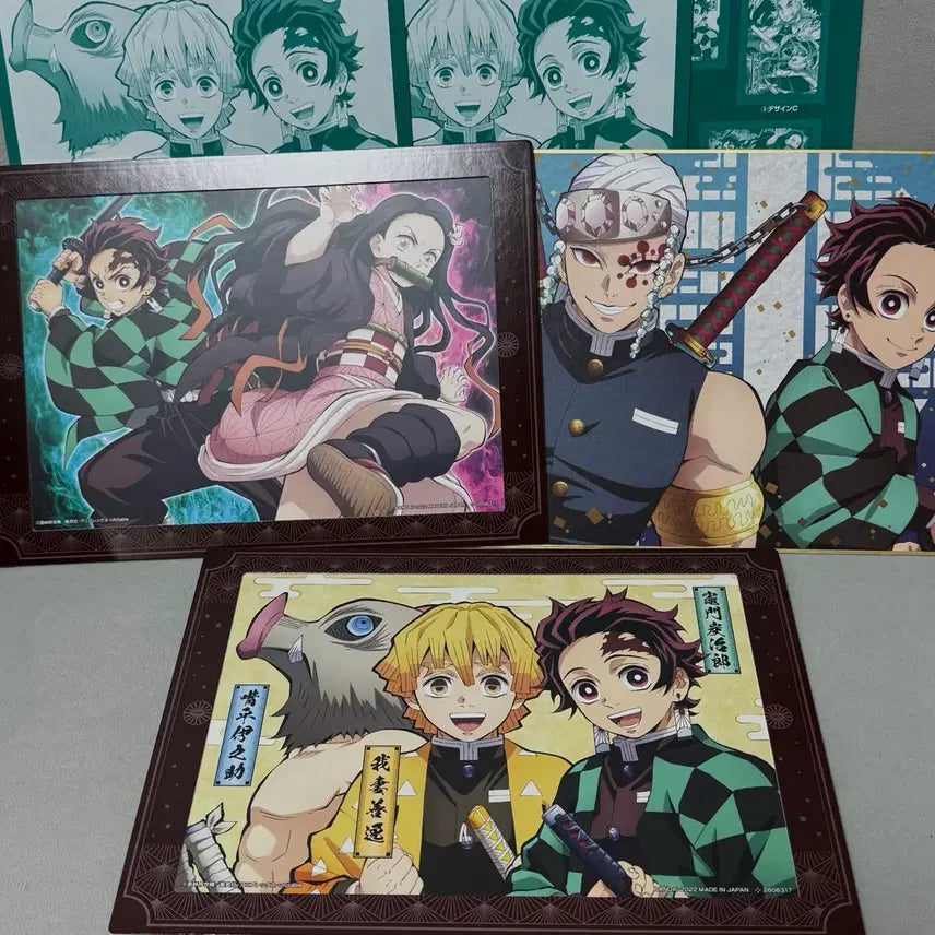 [BUNJANG] Aniplex Demon Slayer Board Flat Poster Gacha Set / [일괄] 반다이 귀멸의 칼날 보드 플랫 포스터 가챠 3종