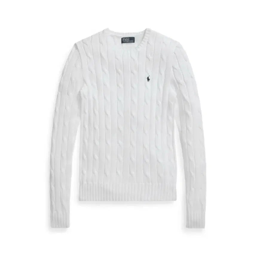 [BUNJANG] Vintage Polo Ralph Lauren Cable Knit Sweater White M / 빈티지 폴로 랄프로렌 케이블 니트 화이트 M