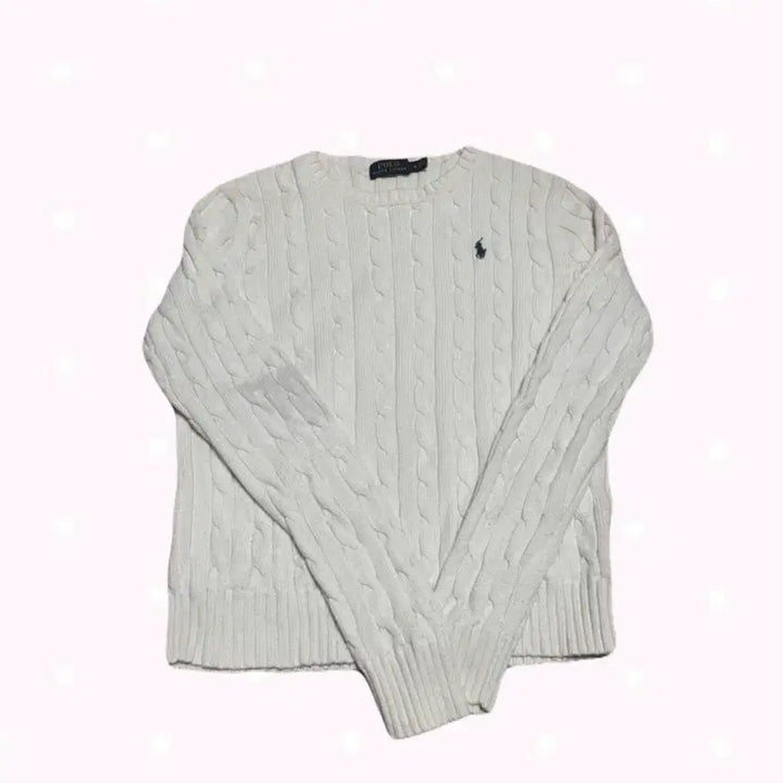 [BUNJANG] Vintage Polo Ralph Lauren Cable Knit Sweater White M / 빈티지 폴로 랄프로렌 케이블 니트 화이트 M