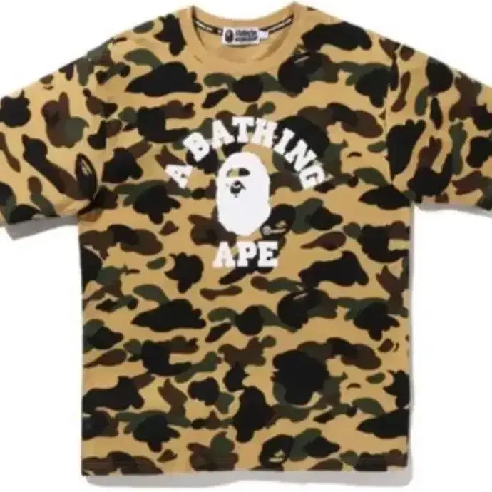 [BUNJANG] Bape 1st Camo College T-Shirt Yellow / [2xl] 베이프 1st 카모 컬리지 반팔 황계