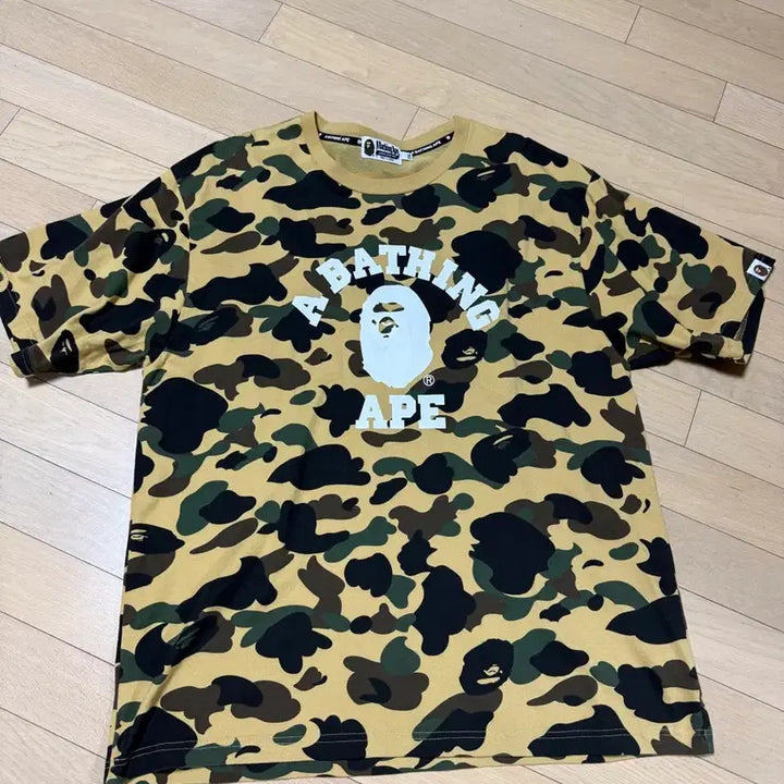 [BUNJANG] Bape 1st Camo College T-Shirt Yellow / [2xl] 베이프 1st 카모 컬리지 반팔 황계