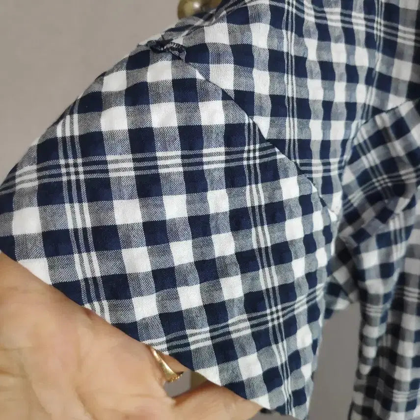 [BUNJANG] ZOOck Plaid Long Sleeve Dress / 주크. 체크  롱 원피스 반팔
