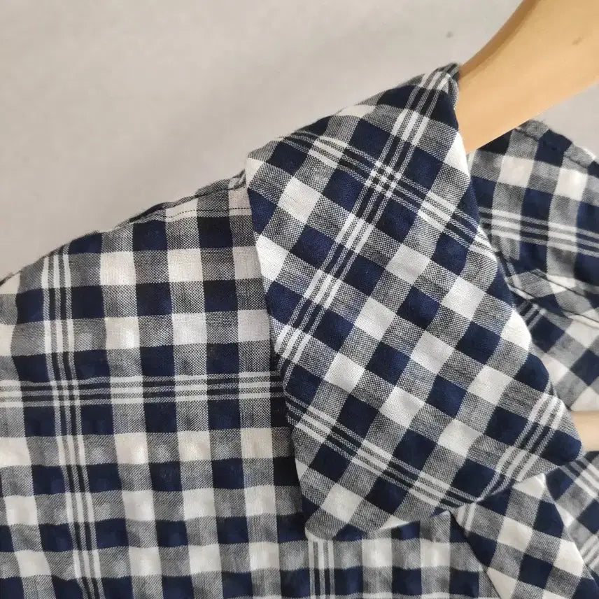 [BUNJANG] ZOOck Plaid Long Sleeve Dress / 주크. 체크  롱 원피스 반팔
