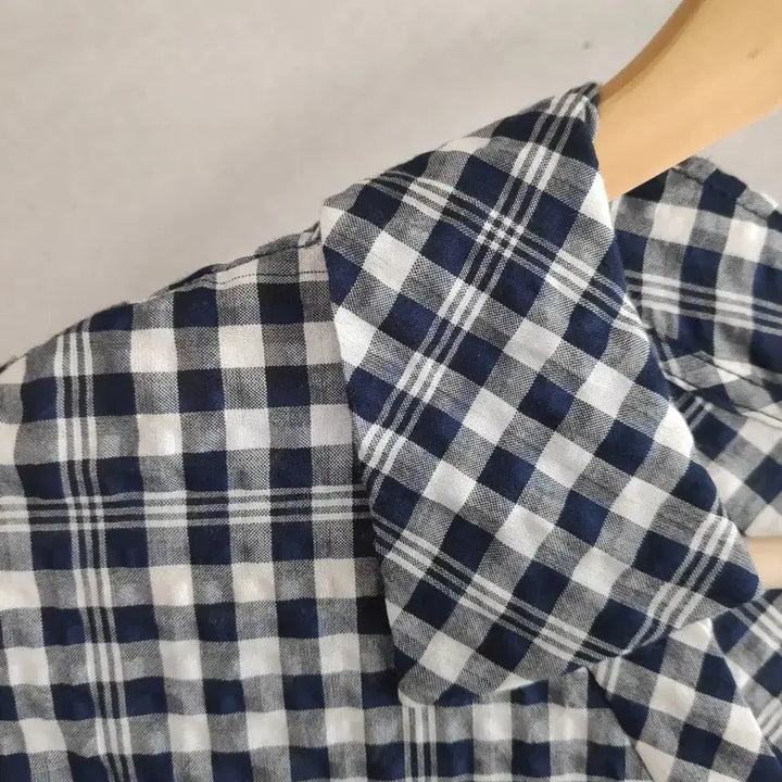 [BUNJANG] ZOOck Plaid Long Sleeve Dress / 주크. 체크  롱 원피스 반팔