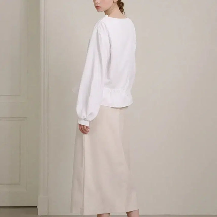 [BUNJANG] Michell Mycey Pooky Frill Tie Blouse / [새상품] 미케네 푸키 프릴 타이 블라우스(정가9.6)