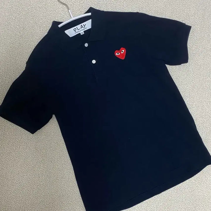 [BUNJANG] Comme des Garçons PLAY Black Polo T-shirt XS / 꼼데가르송 플레이 검정색 카라티 XS