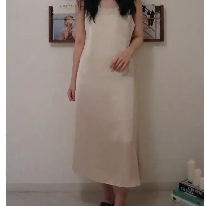 [BUNJANG] Light Fit Slip Long Dress - Elegant Beige Tone / 여리핏 슬립 롱 원피스 (고급 베이지톤 / 실루엣 예쁨)