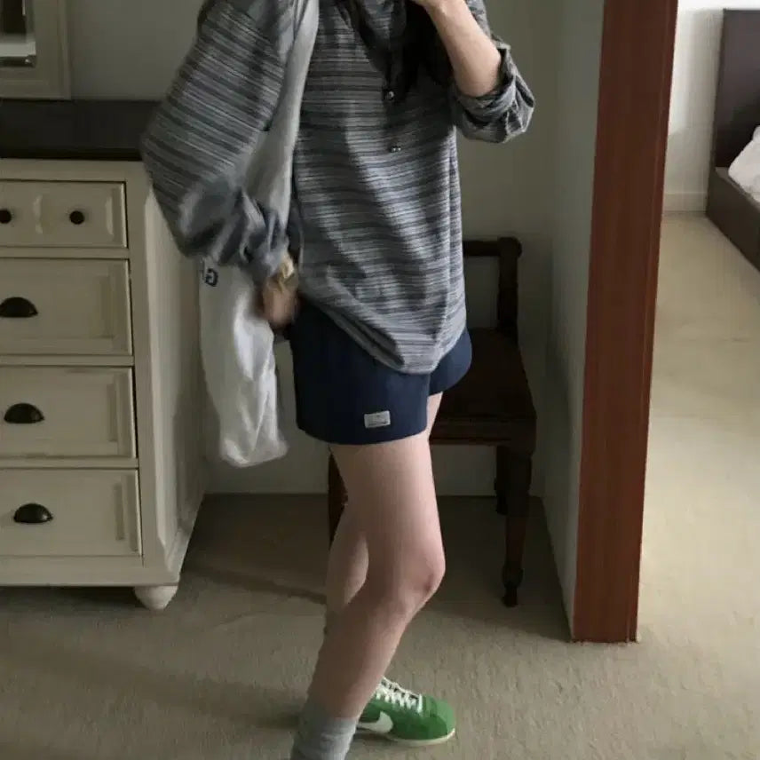 [BUNJANG] Bergamot Archive Stripe Border T-Shirt - Grey / 베르가못 아카이브 보더 티셔츠 스트라이프 - 그레이