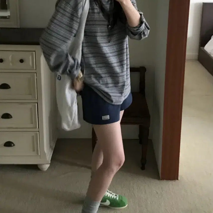 [BUNJANG] Bergamot Archive Stripe Border T-Shirt - Grey / 베르가못 아카이브 보더 티셔츠 스트라이프 - 그레이